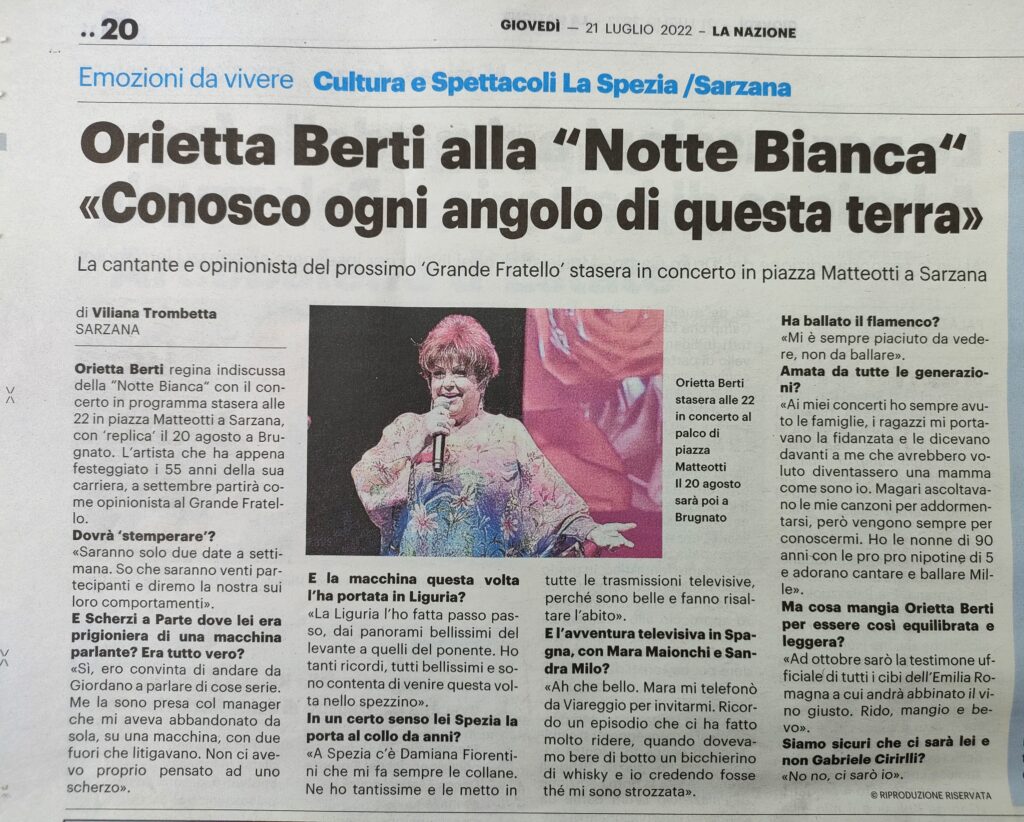 la nazione articolo su orietta berti di viliana trombetta